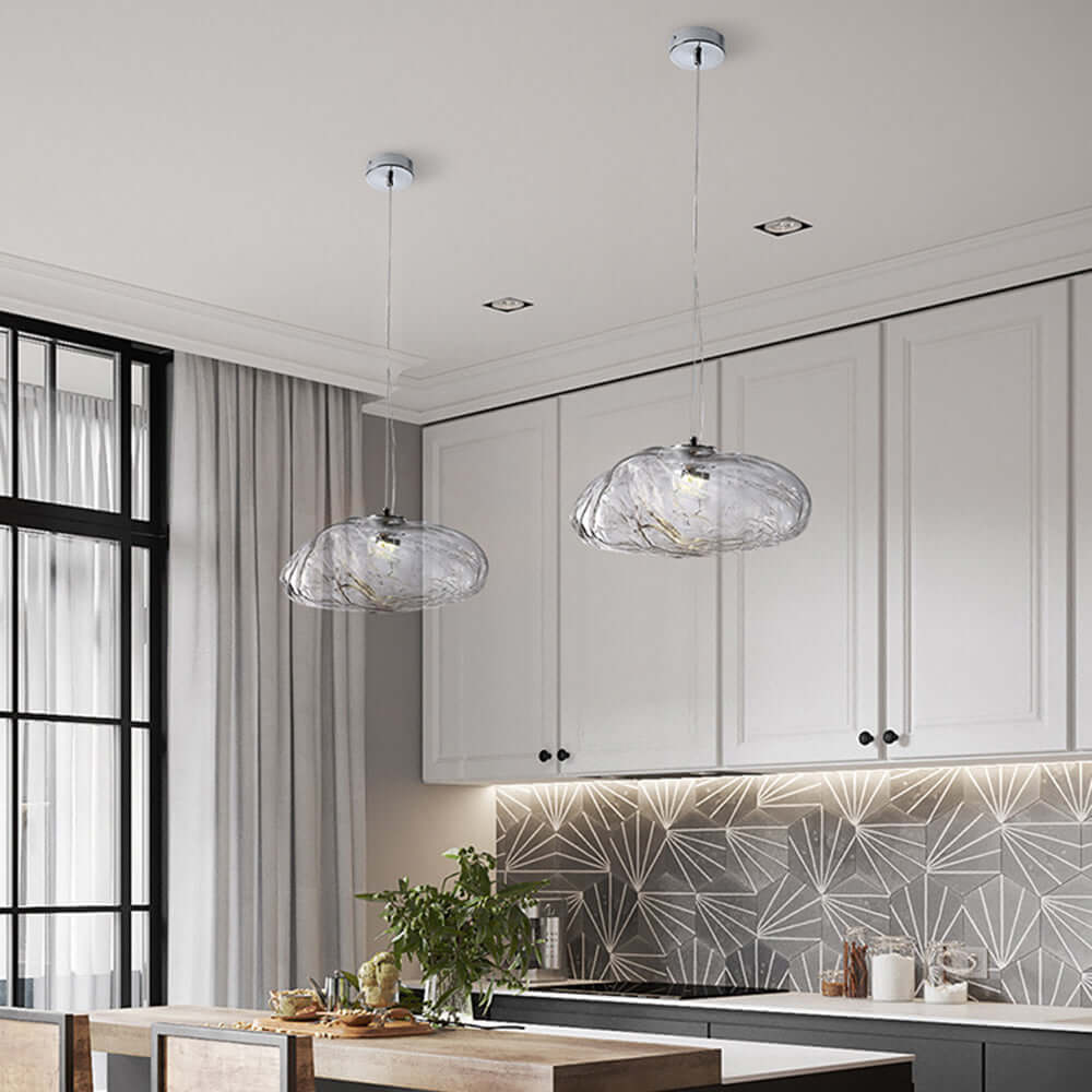 Minimalistische Glasblasen-Pendelleuchte
