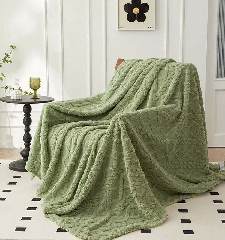 Kuscheldecke - Doppelseitig, Wolloptik, Weich