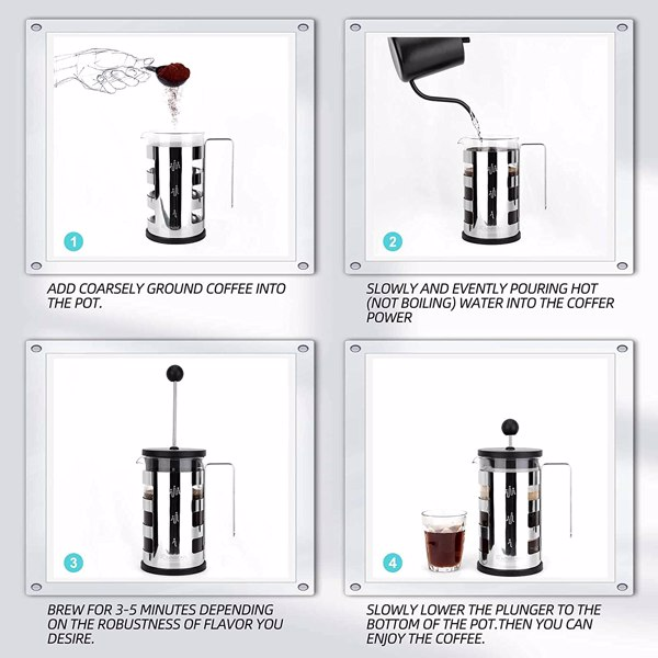 Elektrische Edelstahl 600 ml French Press Kaffeemaschine