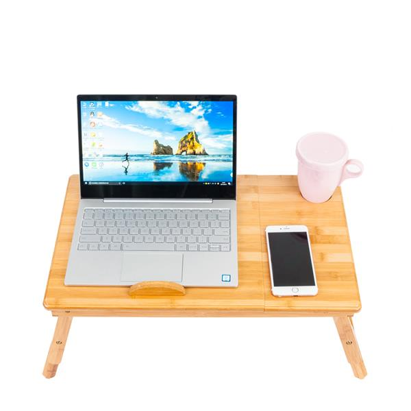 Verstellbarer Laptop-Tisch aus Bambus für das Bett im Studentenwohnheim