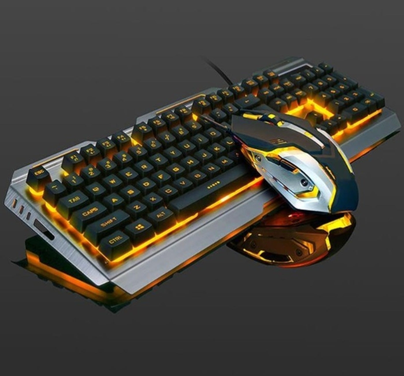 Ninja Dragons Wolfram Gold Metalrahmen Gaming Tastatur und Maus Set – Premium Gaming-Erlebnis