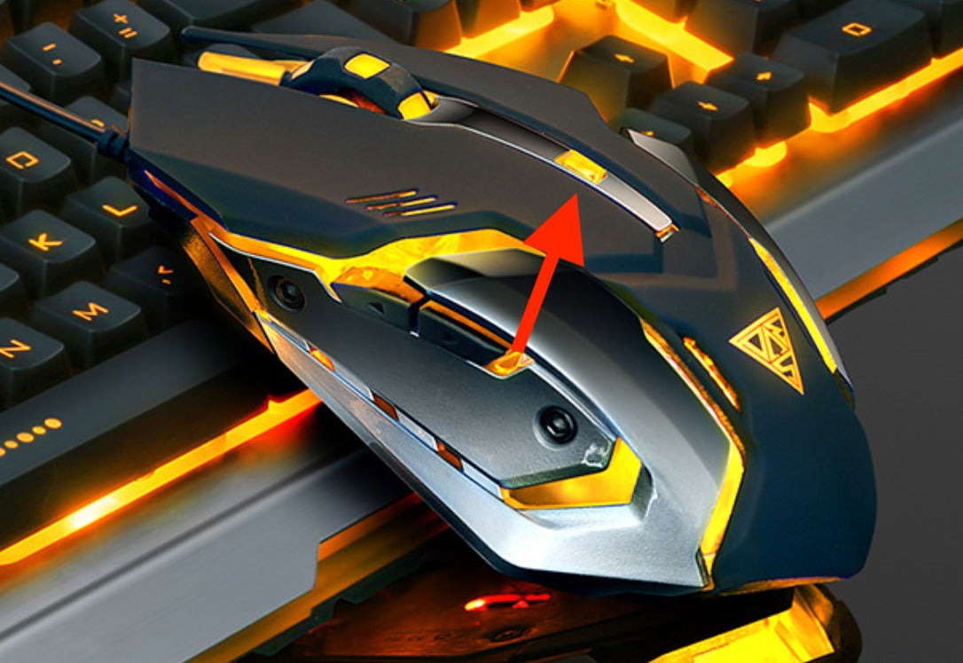 Ninja Dragons Wolfram Gold Metalrahmen Gaming Tastatur und Maus Set – Premium Gaming-Erlebnis