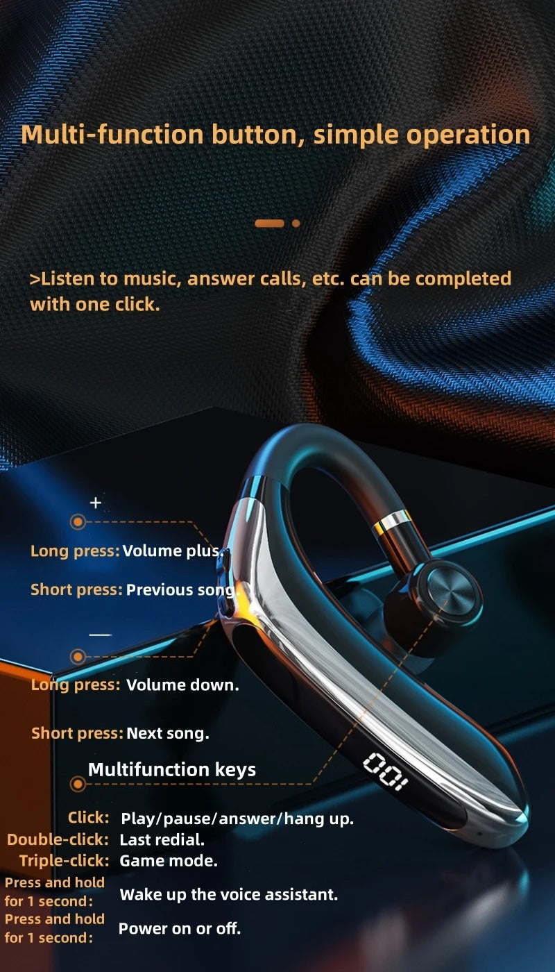 Hochwertige Bluetooth Kopfhörer: Drahtlose Ohrhörer mit Ohrhaken, Bluetooth 5.0, Mikrofon – 40 Std. Laufzeit, ideal für Fitness, Fahrradfahren, Sport | Kompatibel mit Apple iPhone 15/14/13/12/11 Pro Max Plus Mini, Android, Samsung | Limitierte Auflage