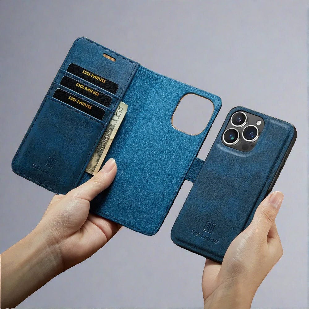 Abnehmbare iPhone 13 Wallet-Hülle | 2-in-1-Luxus-Magnetkartenhalter aus Leder