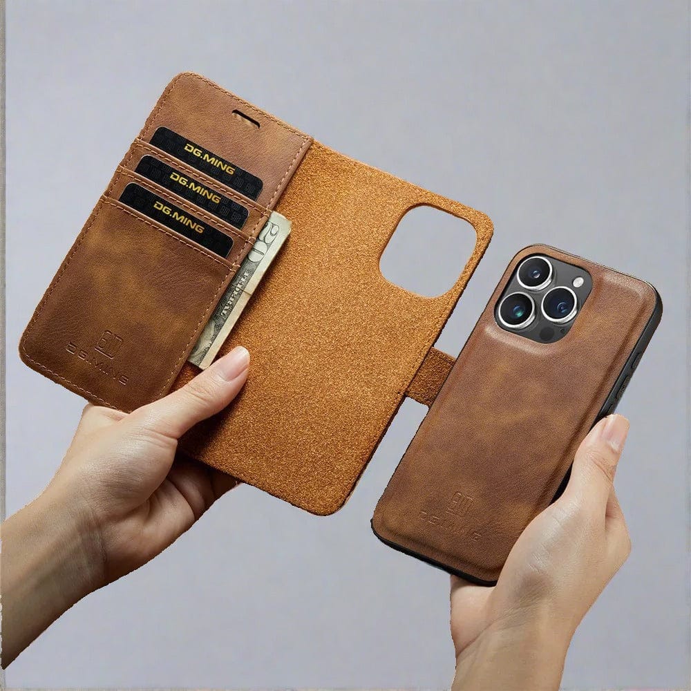 Abnehmbare iPhone 13 Wallet-Hülle | 2-in-1-Luxus-Magnetkartenhalter aus Leder