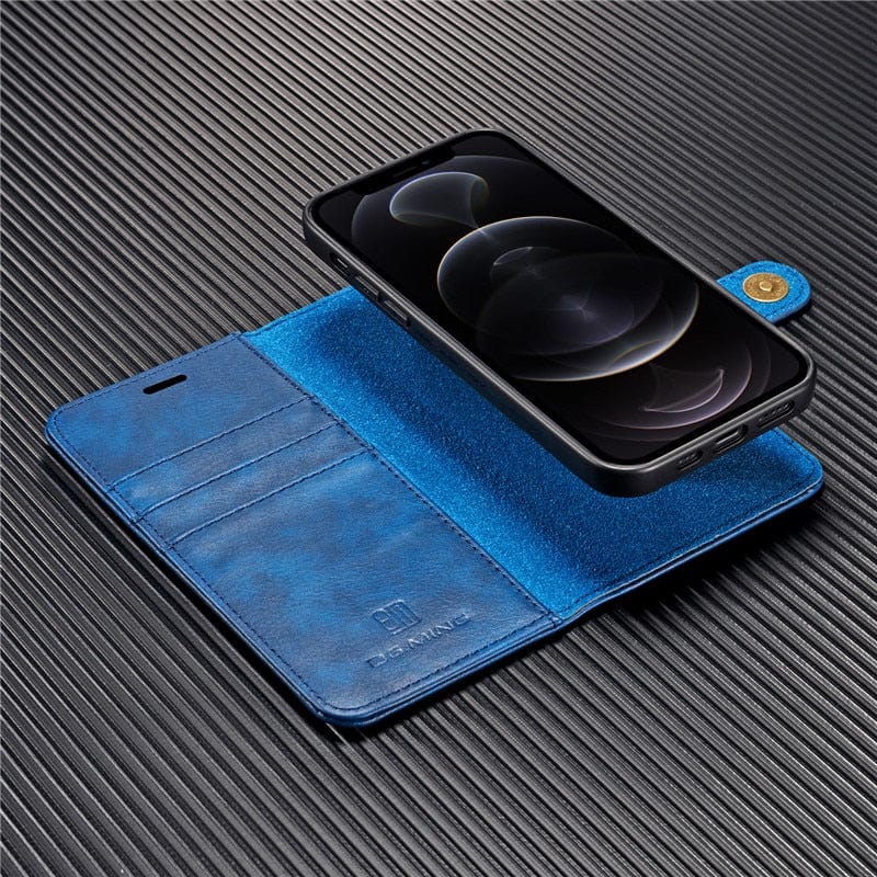 Abnehmbare iPhone 13 Wallet-Hülle | 2-in-1-Luxus-Magnetkartenhalter aus Leder