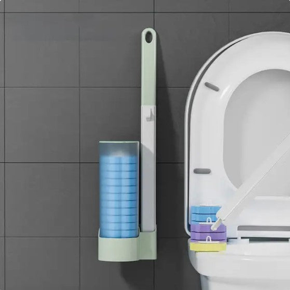 Toiletten- und WC-Bürsten effektiv mit Einweg-Schwämmen