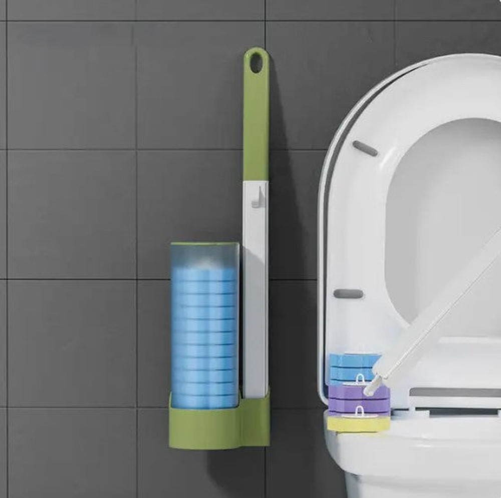 Toiletten- und WC-Bürsten effektiv mit Einweg-Schwämmen