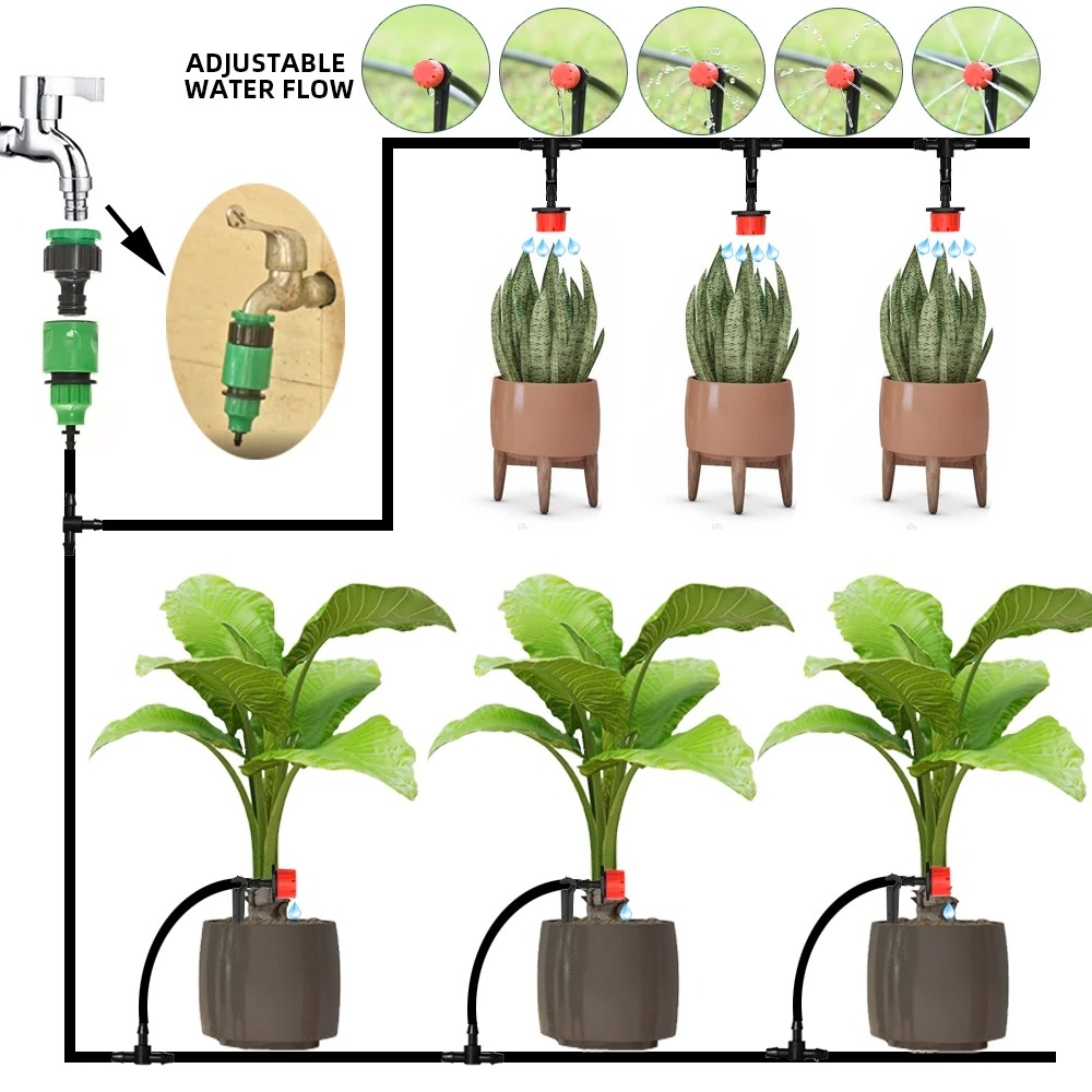 Tropfbewässerung mit automatischem Timer – Garten & Balkon Set 15 PSI