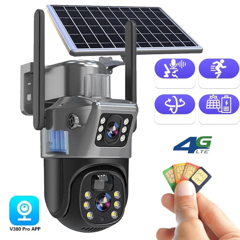 Drahtlose 4K Sicherheitskamera – Solar & Doppel-Linse