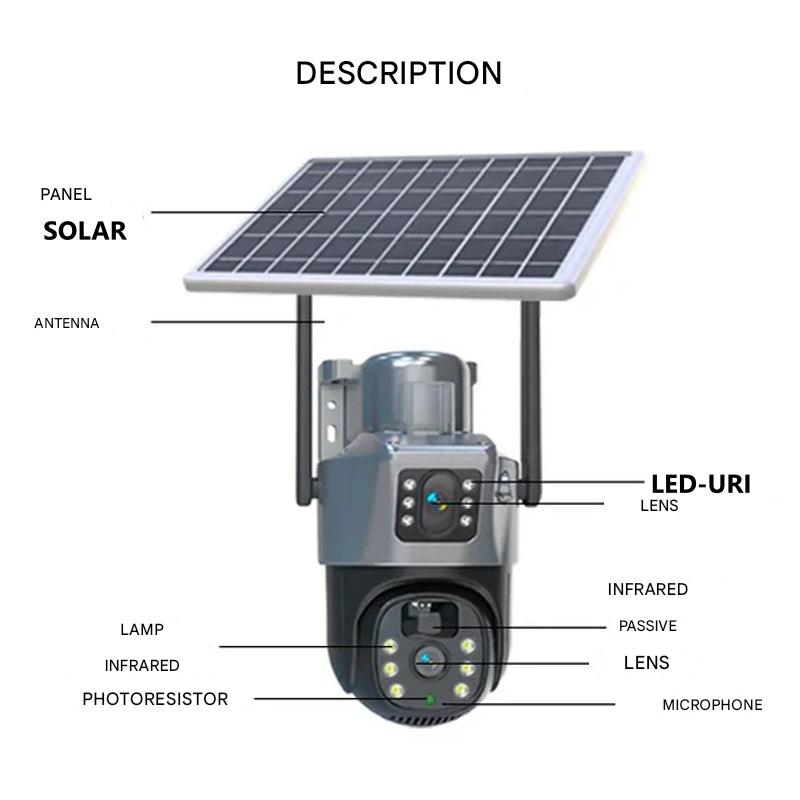 Drahtlose 4K Sicherheitskamera – Solar & Doppel-Linse