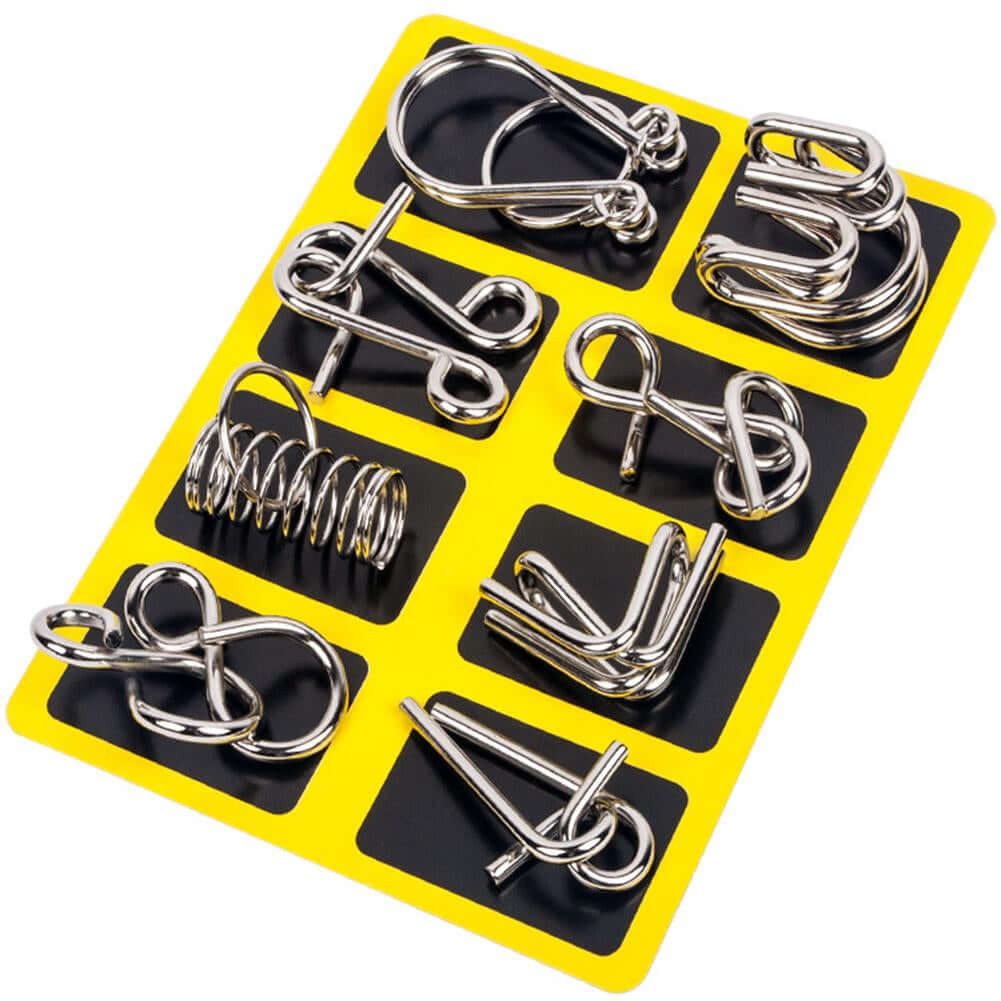 Metall-Puzzle-Ring-Set - Gehirntraining & Logikspiel