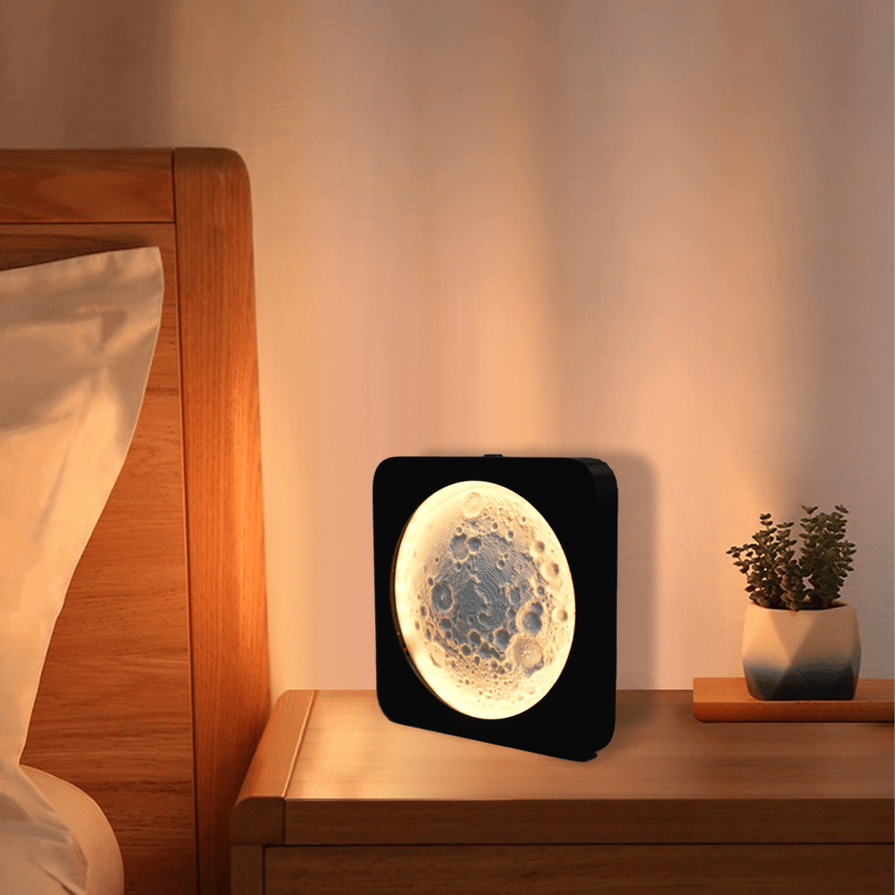 Zelara - 3D-gedruckte Mondlampe mit Smart-Touch und stufenloser Dimmfunktion Nachtlicht