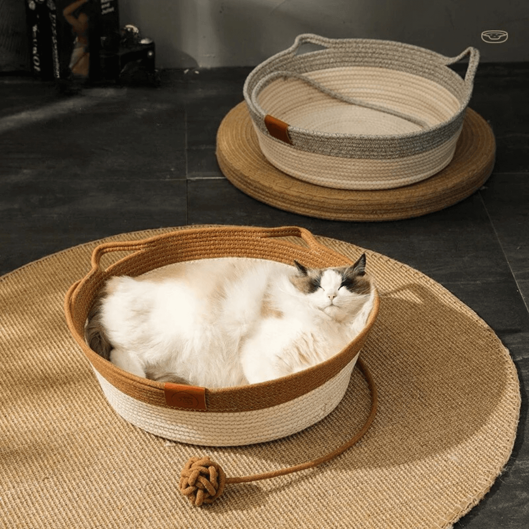 Kuscheliges Katzenbett aus Baumwolle - Handgewebt