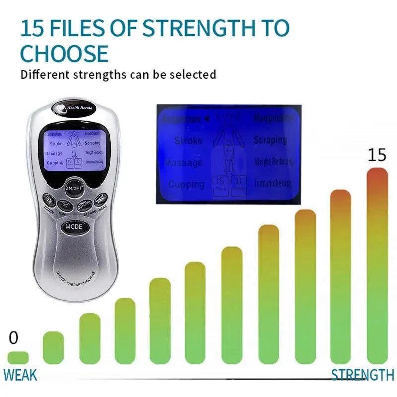 Elektrisches Tens-Gerät Puls-Massager Muskelstimulator Therapie Schmerztherapie Digitale Massage Elektrische Meridian Körpermassage