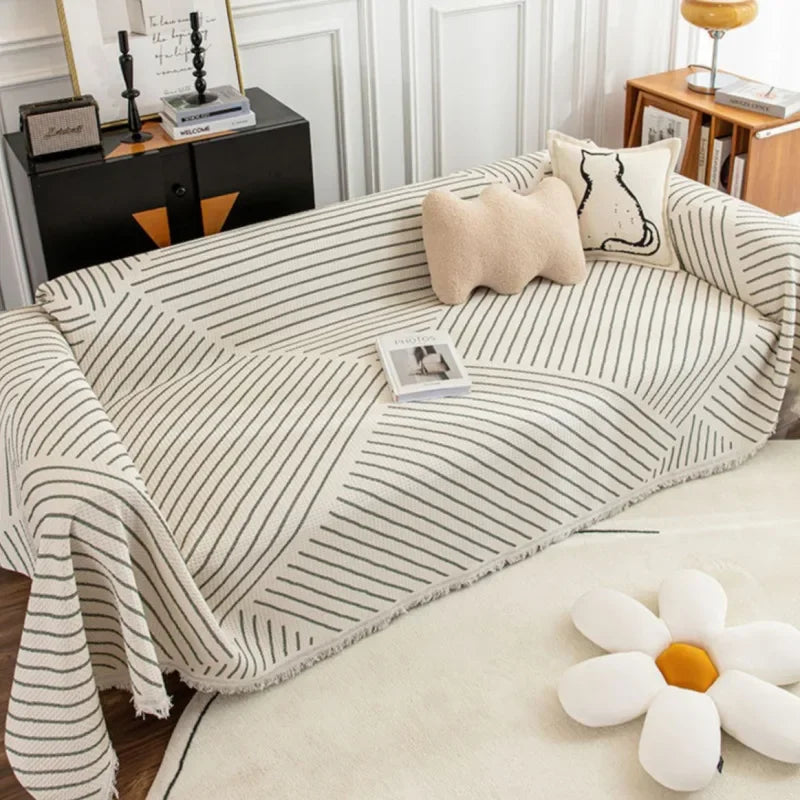 NordicNest Sofabezug - Skandinavischer Stil mit Quasten