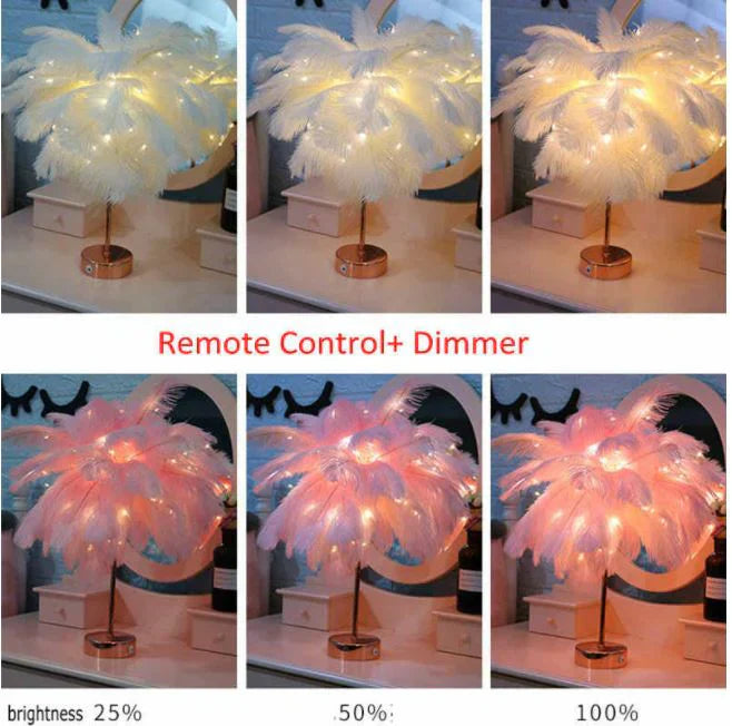 Federleuchte - Elegantes Design | USB-Aufladung - 70 Zeichen