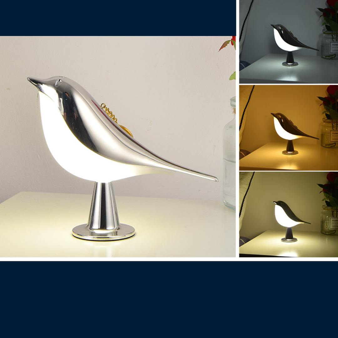 Elegante Vogel Lampe - LED Design mit 3 Leuchtstufen