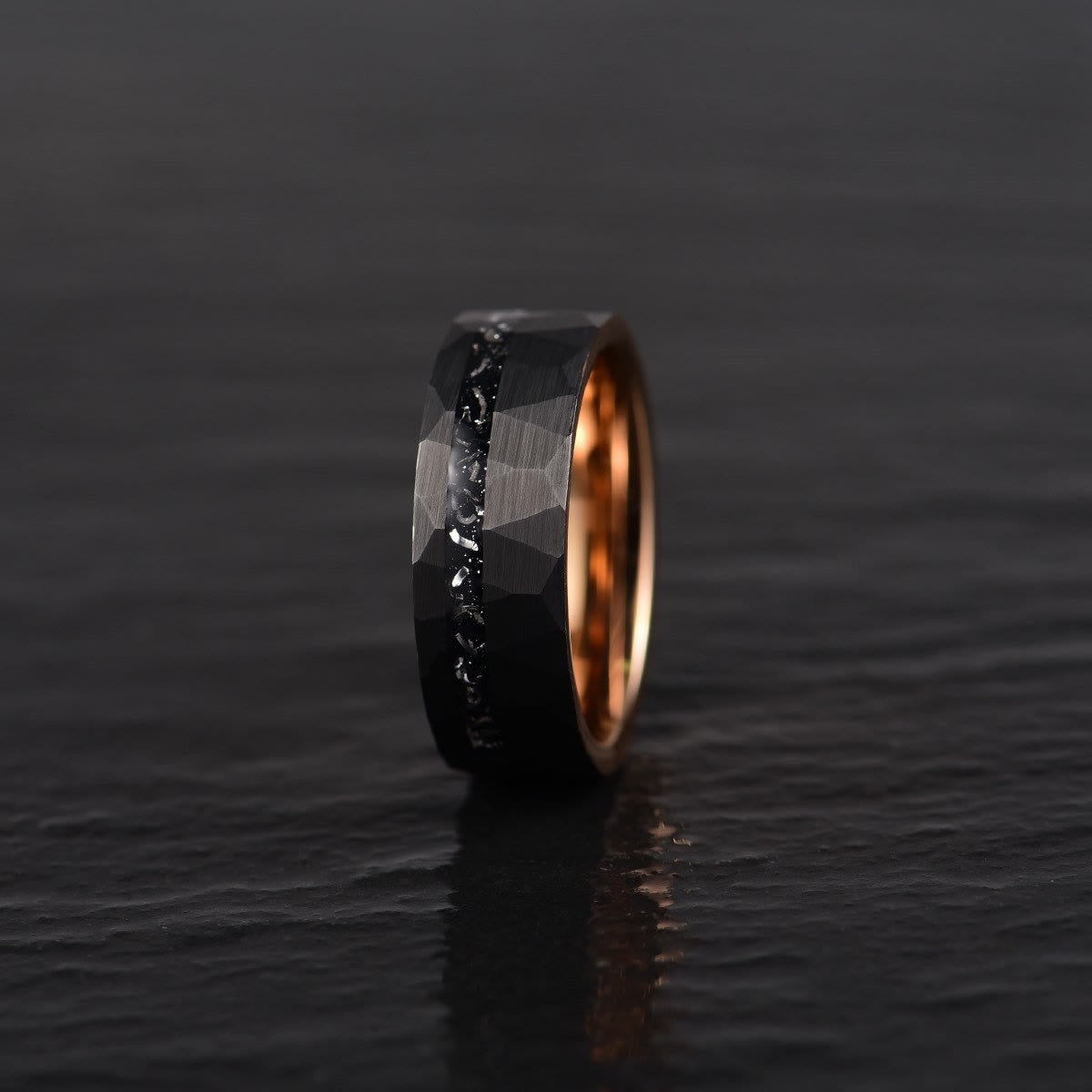 Schwarzer Turmalin Ring - Wolframkarbid - Schutz & Stil