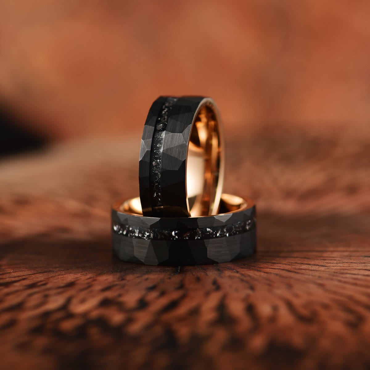 Schwarzer Turmalin Ring - Wolframkarbid - Schutz & Stil