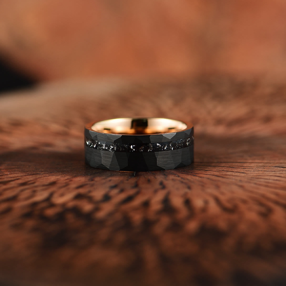 Schwarzer Turmalin Ring - Wolframkarbid - Schutz & Stil