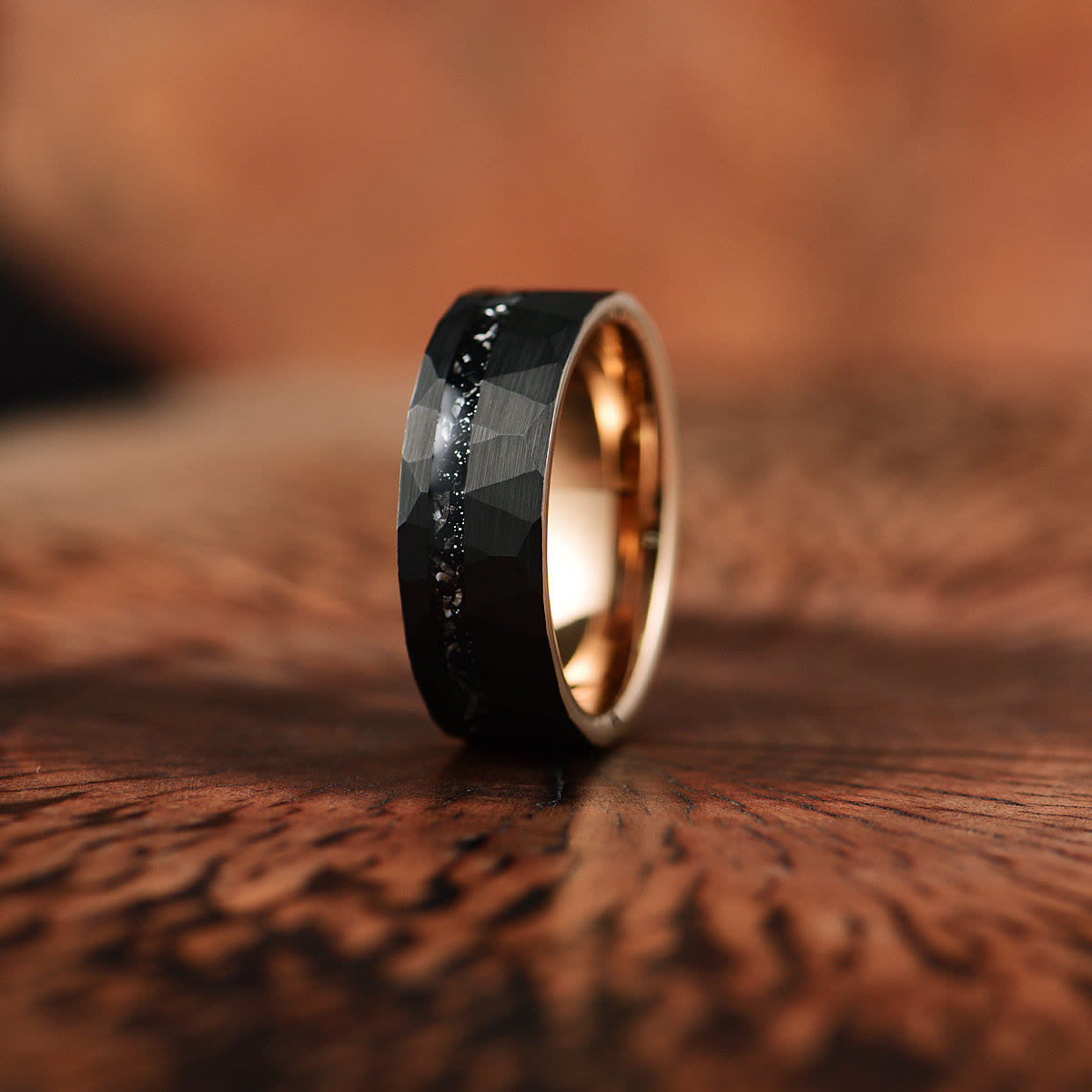 Schwarzer Turmalin Ring - Wolframkarbid - Schutz & Stil