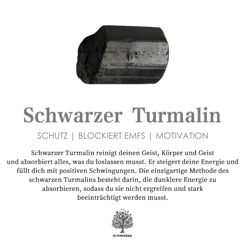Schwarzer Turmalin Ring - Wolframkarbid - Schutz & Stil
