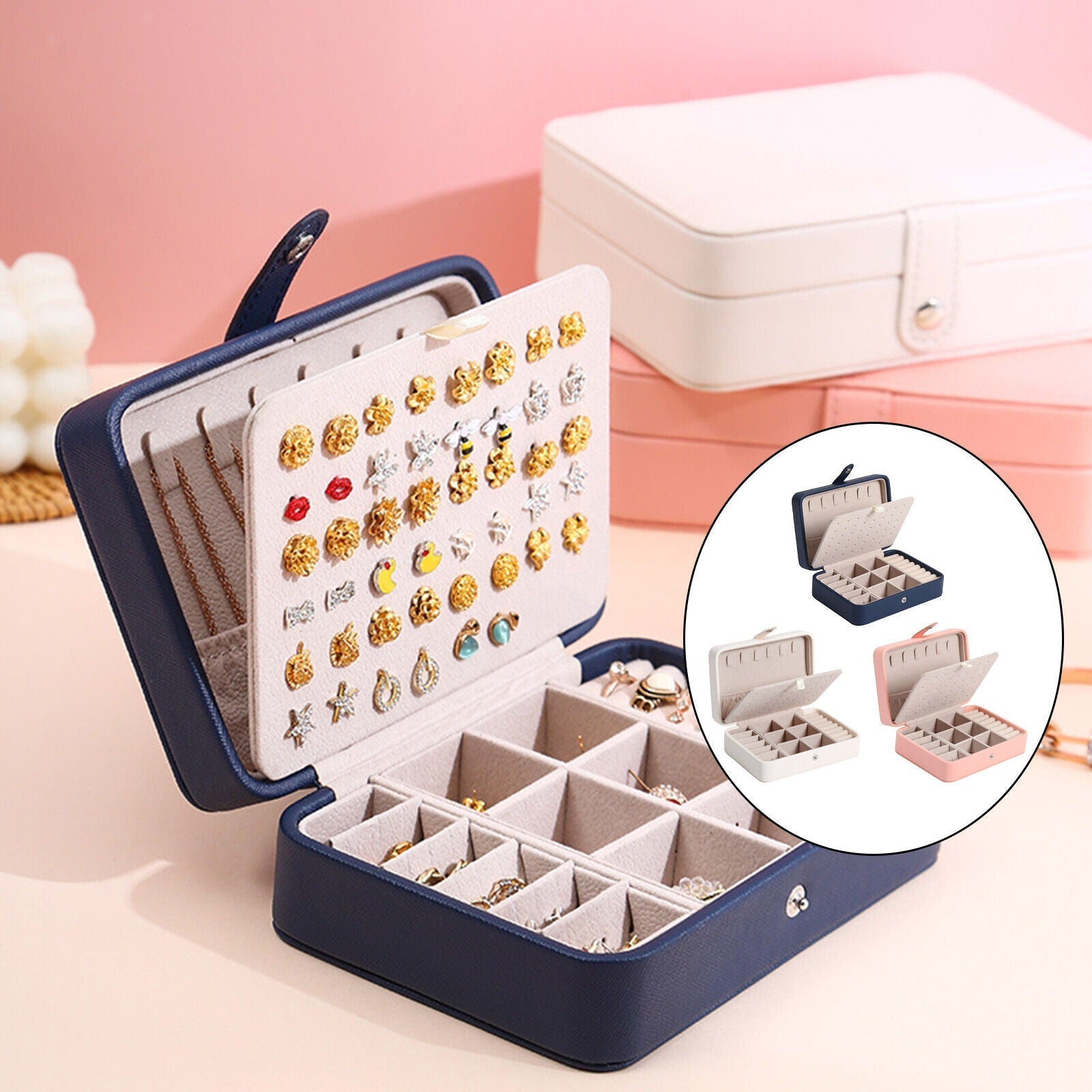 Leder Klappdeckel Schmuckkästchen - Luxuriöse Aufbewahrung