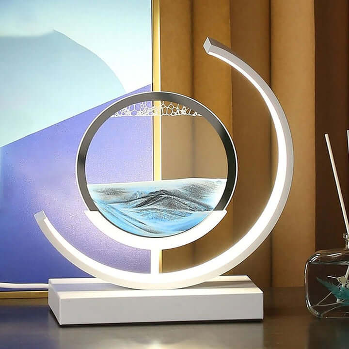 Zelara Sandbild Tischlampe - Dynamische Kunst
