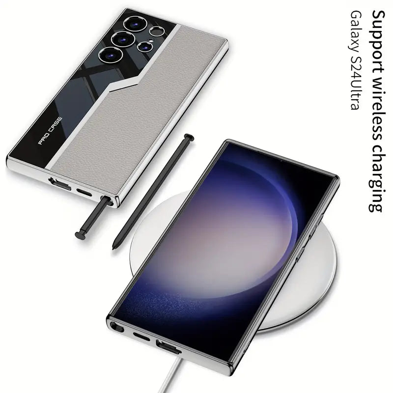 Super Lauf Ultra-dünn Einfache Elektroplattierung Leder Handyhülle Für Samsung Galaxy S25