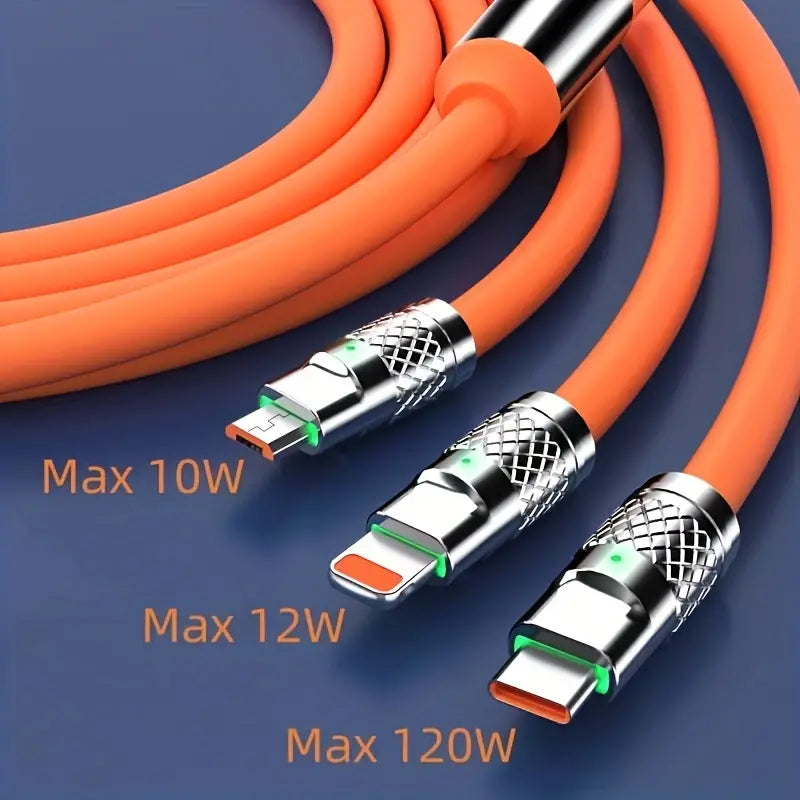 3-in-1 Super-Schnelllade-Kabel mit LED-Anzeige