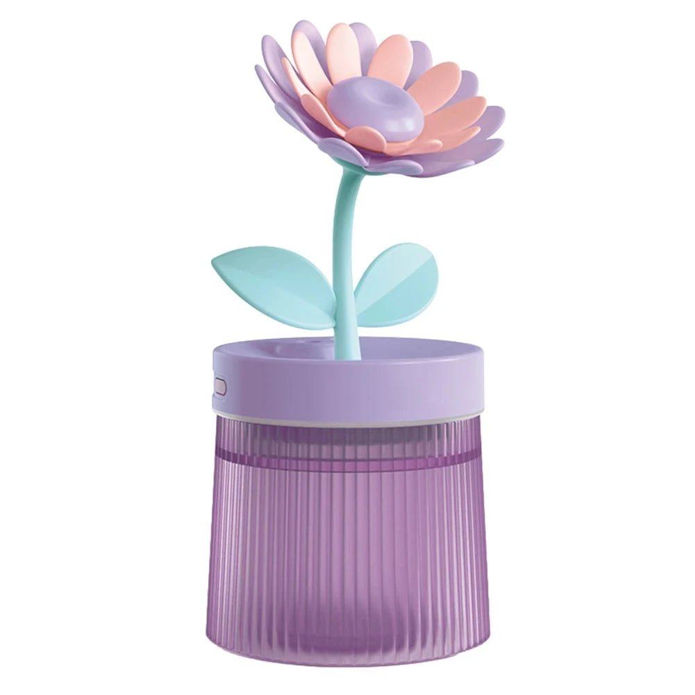 Blumenluftbefeuchter mit Licht – Kompakter & leiser USB-Aromatherapie-Diffusor für Schlafzimmer, Auto und Schreibtisch – Befeuchtender & erfrischender Nebel für Ihren Raum