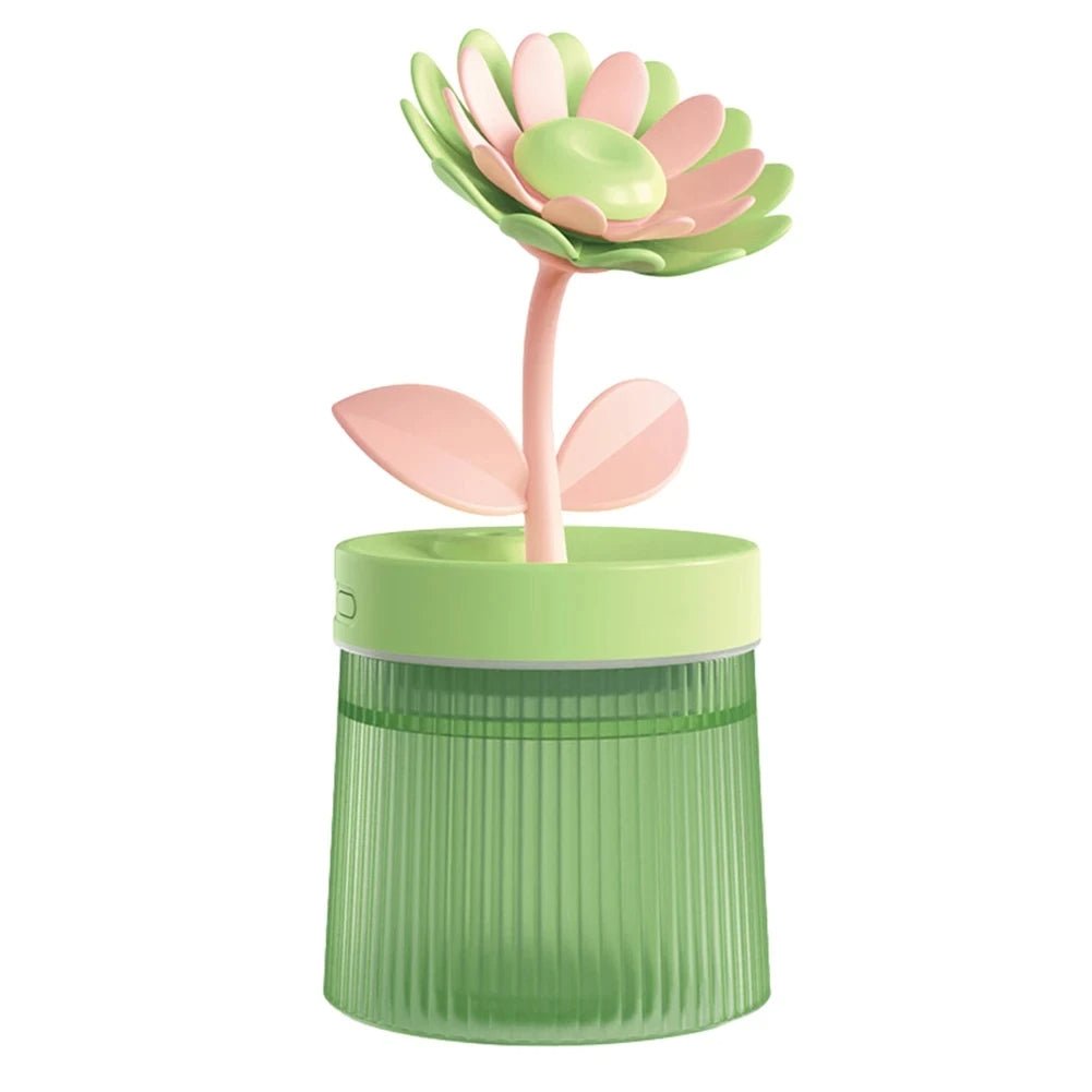Blumenluftbefeuchter mit Licht – Kompakter & leiser USB-Aromatherapie-Diffusor für Schlafzimmer, Auto und Schreibtisch – Befeuchtender & erfrischender Nebel für Ihren Raum