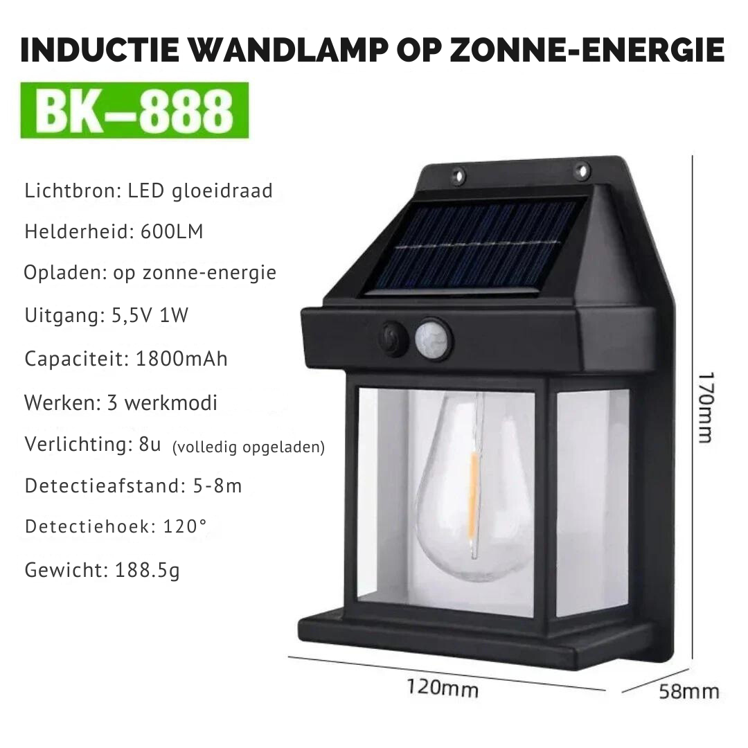 Zelara - Wandlampe mit Solarenergie