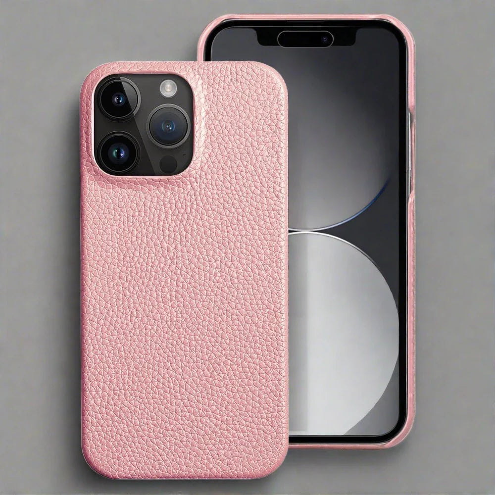iPhone-Hülle aus echtem Leder | Stoßfeste Hülle aus luxuriösem genarbtem Leder