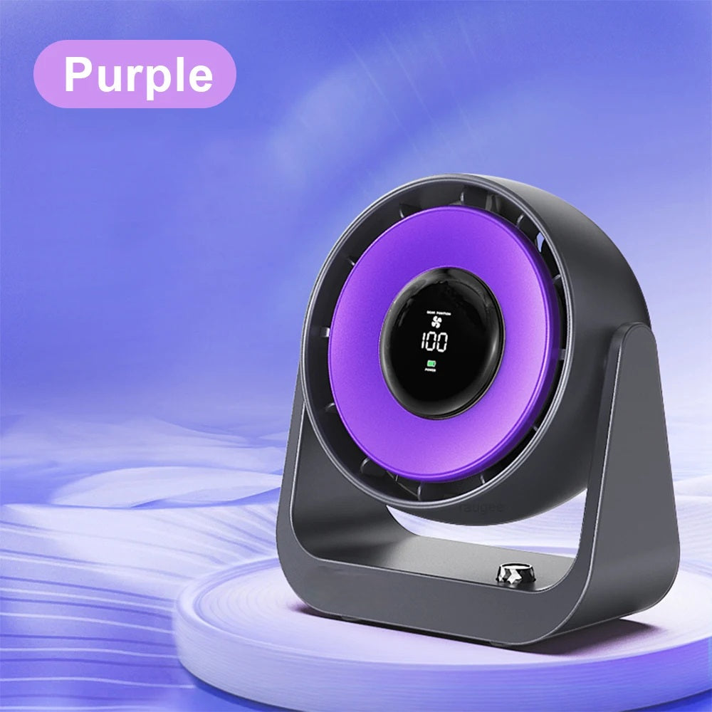 Drahtloser verstellbarer Klimaanlagenventilator mit Licht – Wiederaufladbare Turbo-Kühlung für Schreibtisch- und Wandmontagekomfort