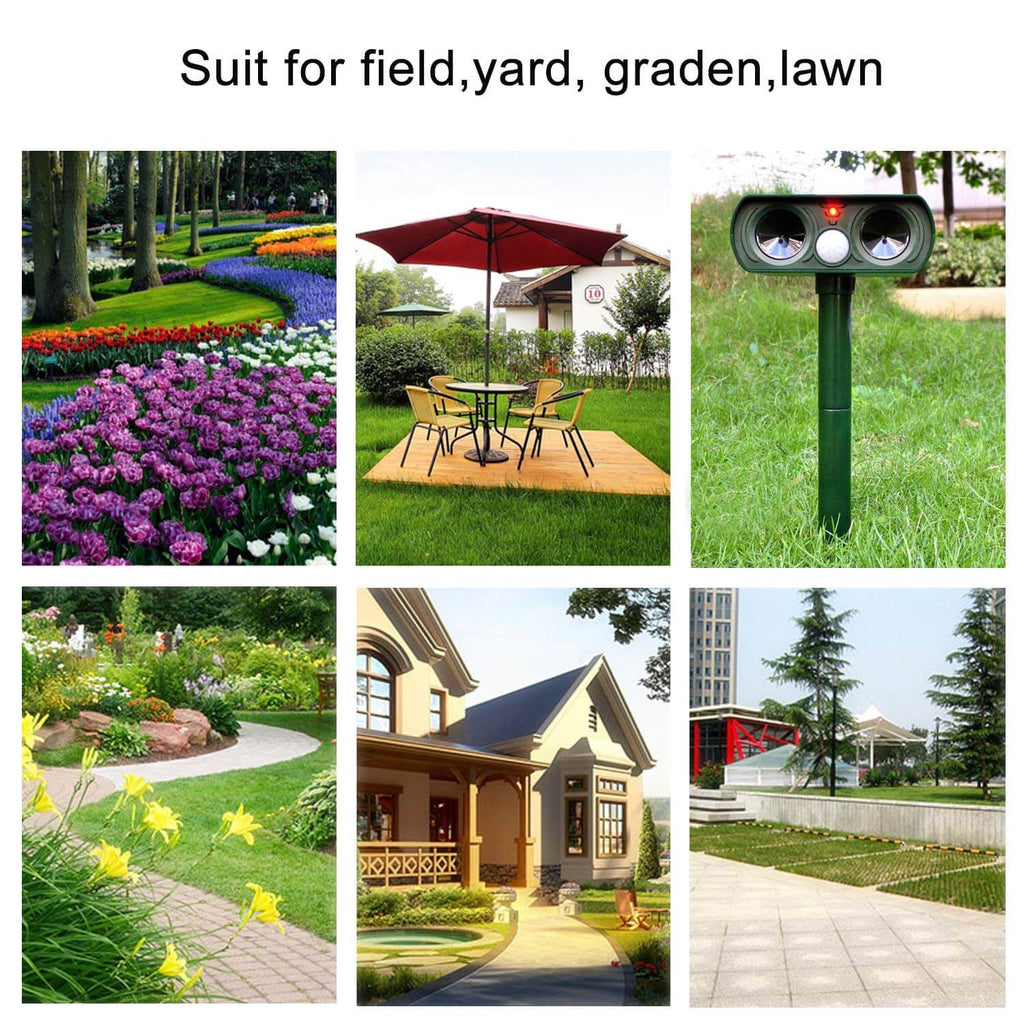 Solarbetriebener Tiervertreiber | Ultraschall & Infrarot