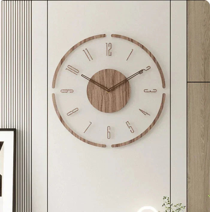 Elegante Wanduhr | Nordisches Design aus Holz 40cm