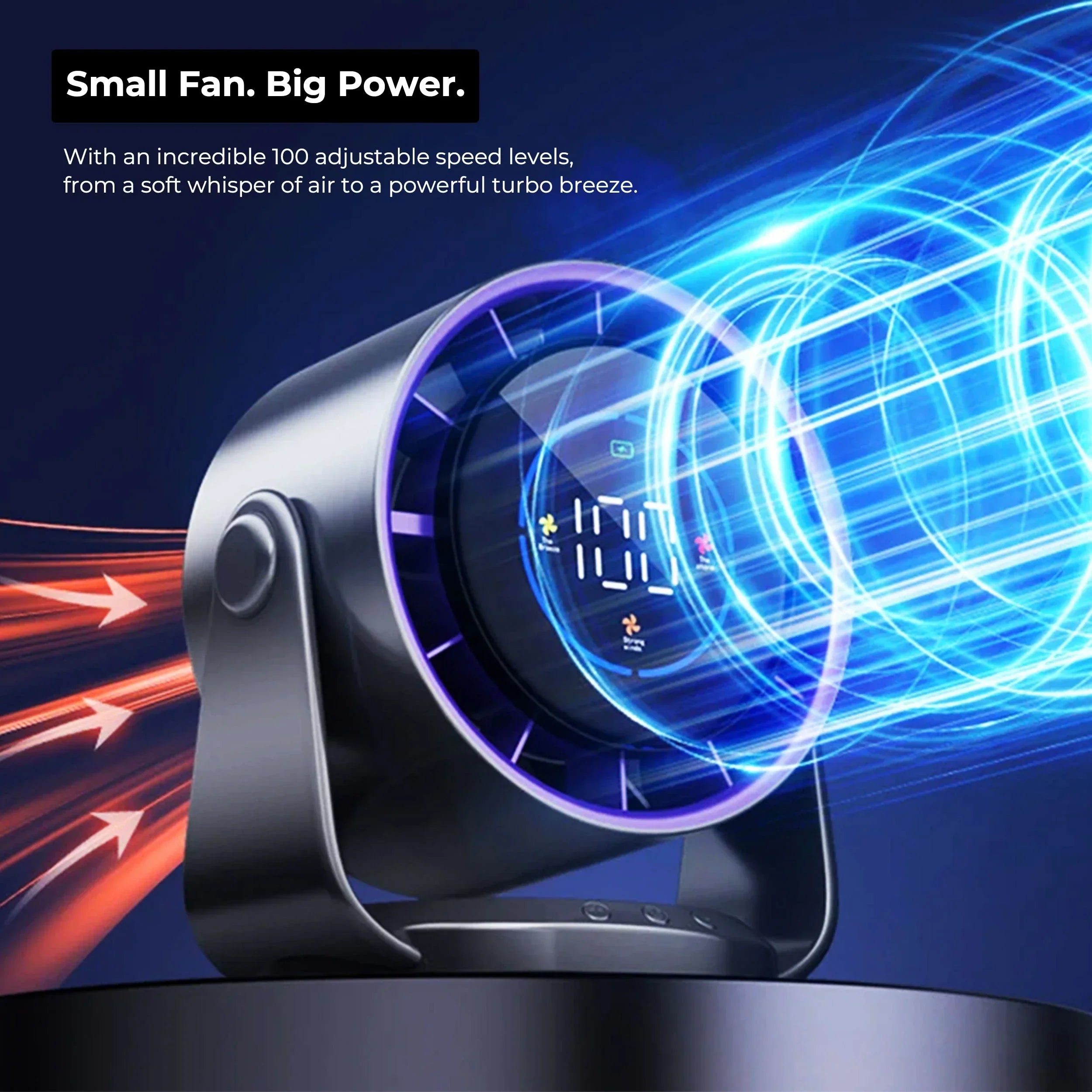 Turbo Cool Tragbare USB-Klimaanlage mit Verstellbarer Brise, Flüsterleisem Betrieb & Faltbarem Design – Für Zuhause, Büro & Auto