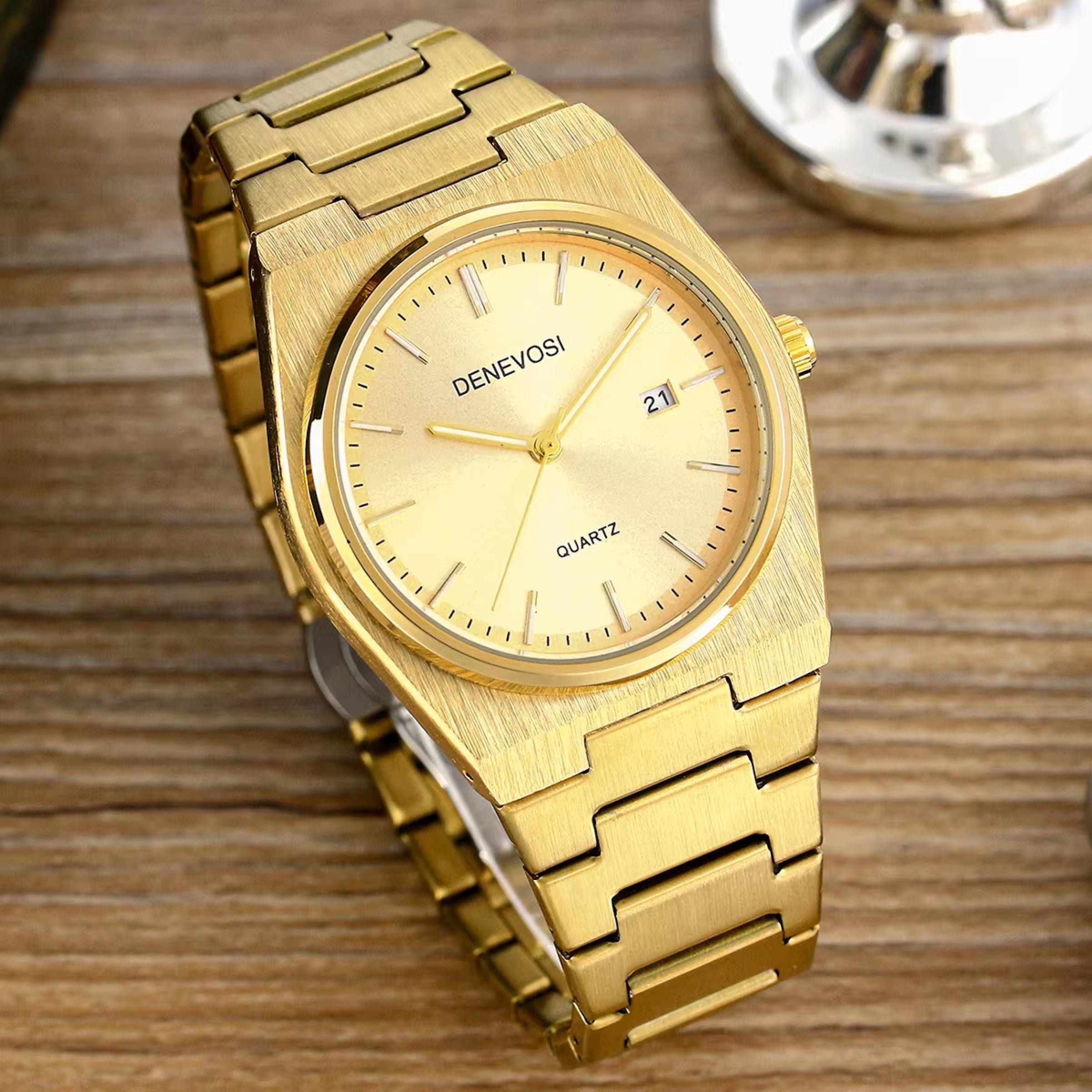 Luxus Herren Business Uhr - Elegantes Gold- oder Silber-Armband aus Edelstahl