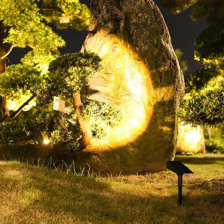 Solar LED Außenstrahler wasserdicht mit Multi-Zoom Garten Terrasse Hof