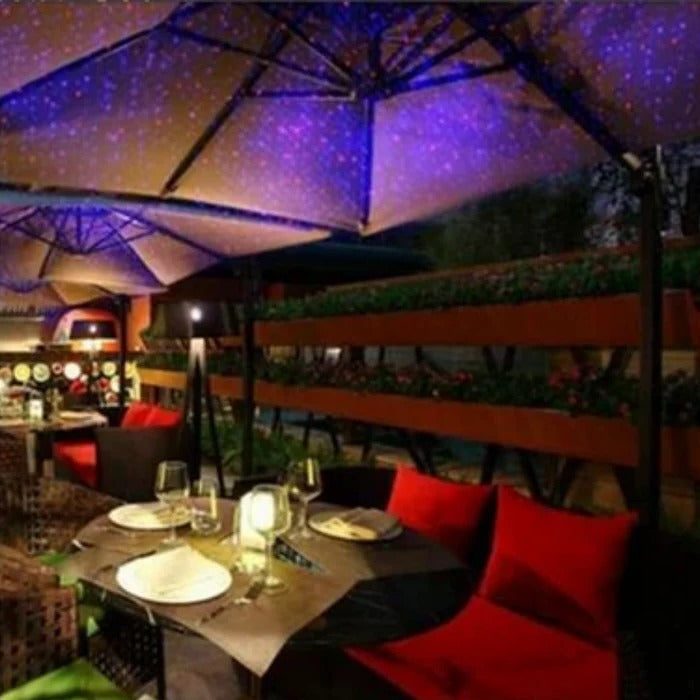 Sternenlaserlichter Rot-Grün für Innen & Außen, Party- und Weihnachtsbeleuchtung, energiesparend