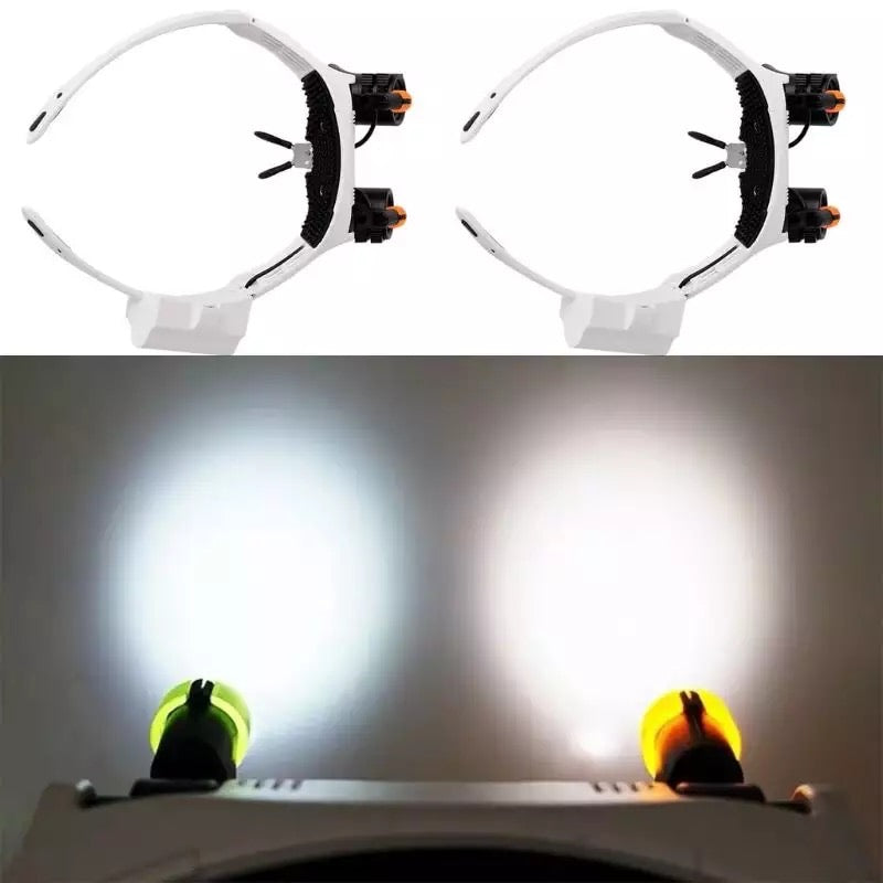 Juwelier Kopfband Vergrößerungsglas 8 Linse LED Licht Brille