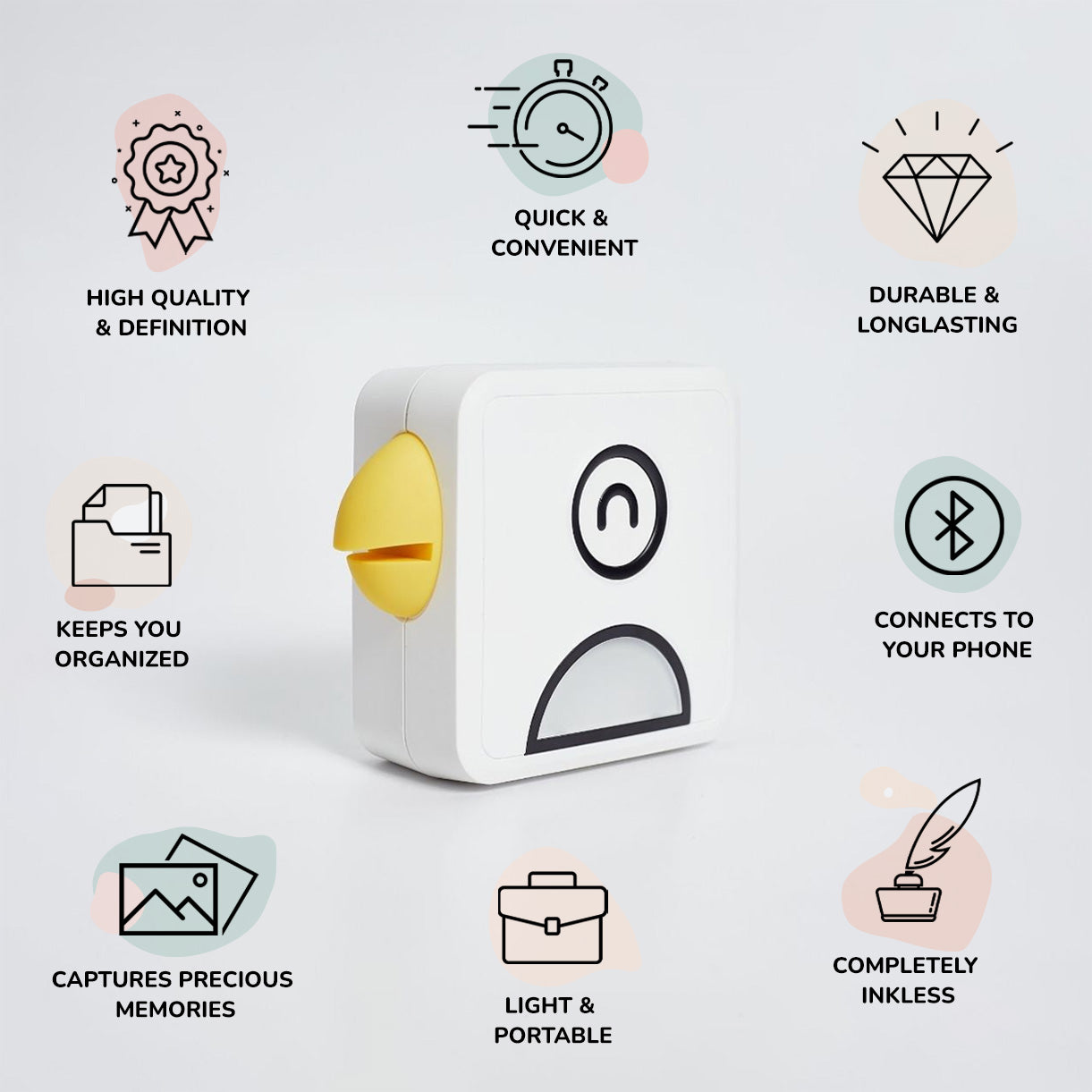 Taschen Drucker ohne Tinte mit Bluetooth für mobiles Fotodrucken vom Smartphone