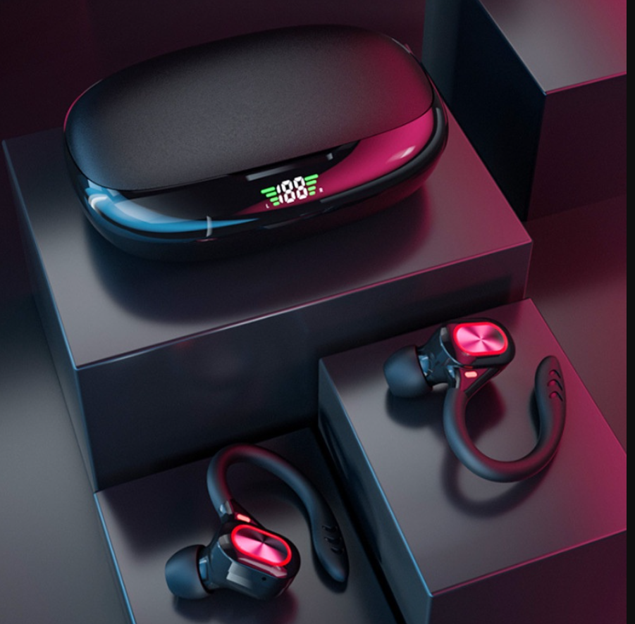 Wasserdichte Kabellose Ohrhörer mit LED-Ladeanzeige und Ohrbügeln