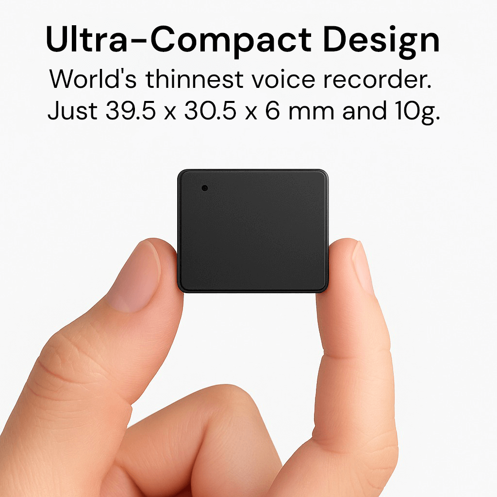 Miniaturer Sprachrekorder – Klein, Unauffällig und Leistungsstark | Perfekt für heimliches Aufnehmen und Sprachaktivierung