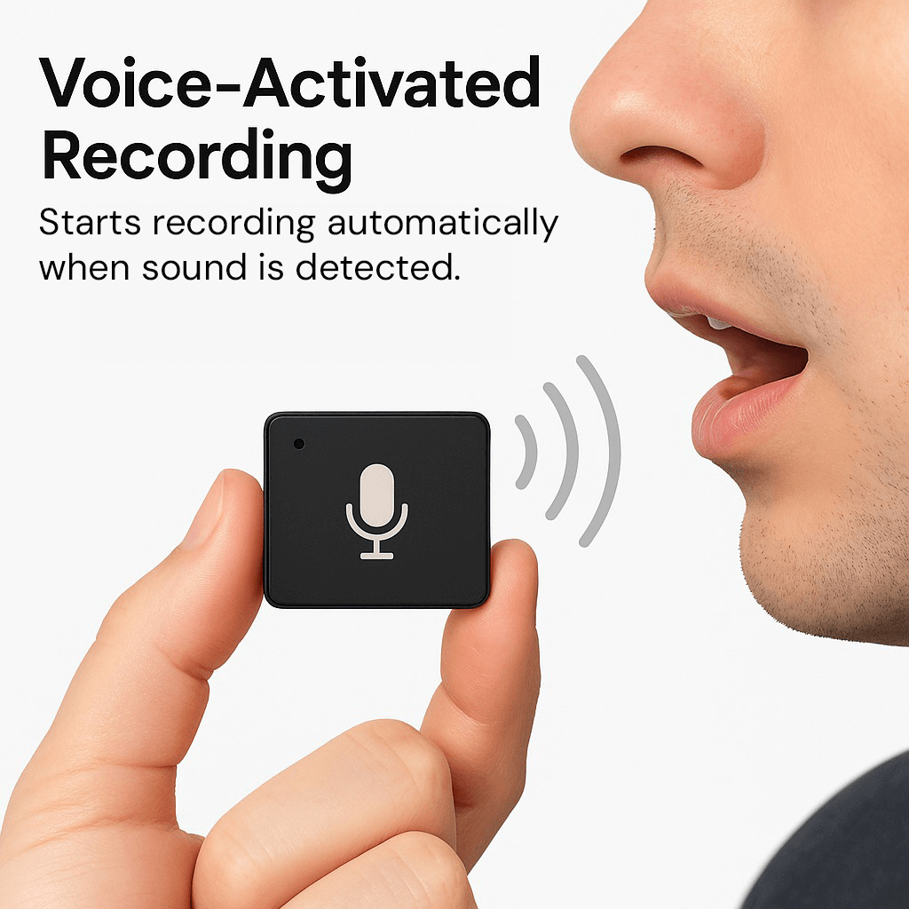 Miniaturer Sprachrekorder – Klein, Unauffällig und Leistungsstark | Perfekt für heimliches Aufnehmen und Sprachaktivierung
