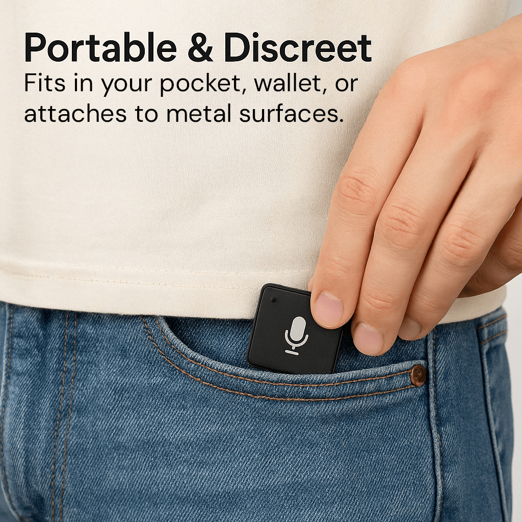Miniaturer Sprachrekorder – Klein, Unauffällig und Leistungsstark | Perfekt für heimliches Aufnehmen und Sprachaktivierung