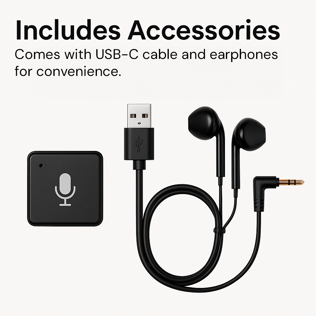 Miniaturer Sprachrekorder – Klein, Unauffällig und Leistungsstark | Perfekt für heimliches Aufnehmen und Sprachaktivierung