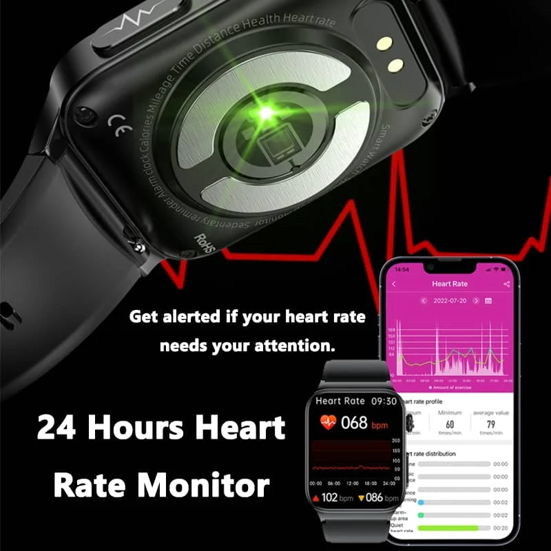 All-in-One Gesundheitsüberwachungs-Smartwatch mit ECG & Blutzuckermessgerät
